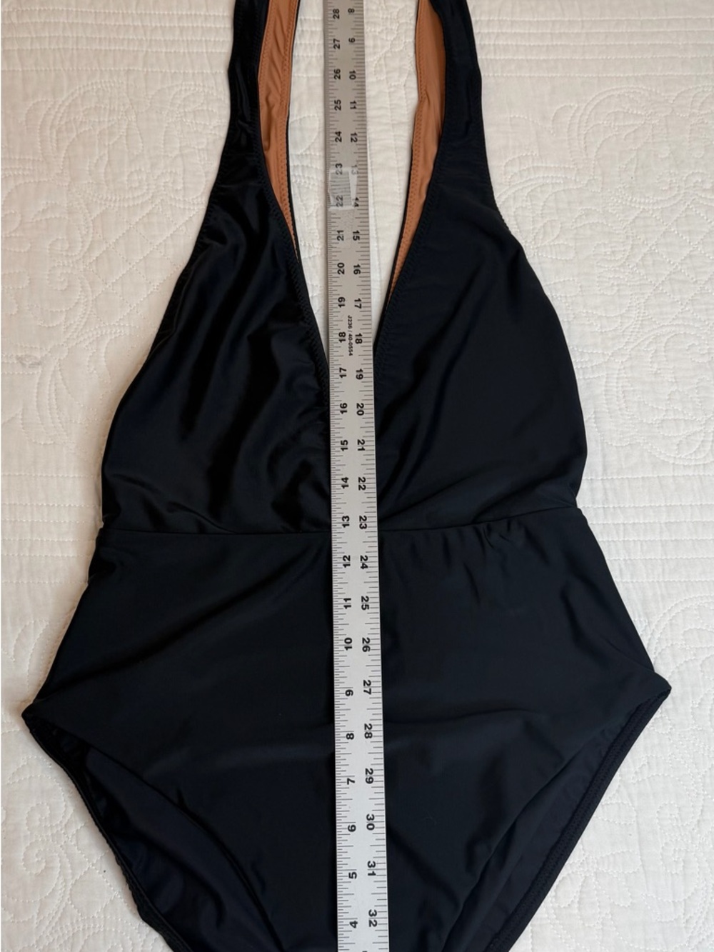 VIX Paula Hermanny Swimwear Black One Piece Swimsuit Womens Large Cut Out Deep V - Picture 10 of 11